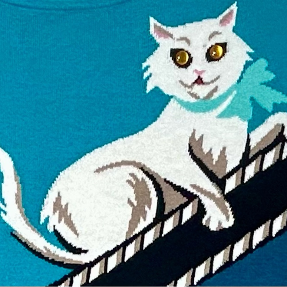 Bob Mackie Wearable Art Whimsical Cat Graphic Wea… - image 3